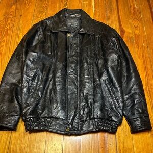 NAVARRE Italian Stone Design Patchwork LEATHER JACKET Size Xl